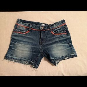 Korean Jean Shorts Size Large/30 with Pink Trim